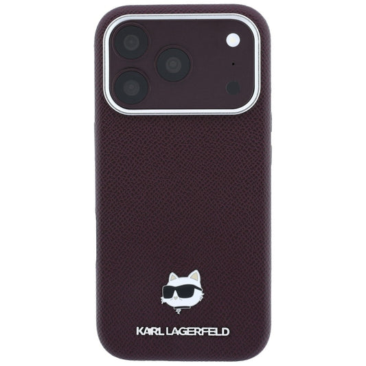 Custodia MagSafe per Apple iPhone 18 Pro Max / 17 Pro Max, Karl Lagerfeld, Grained Choupette Head, Vinaccia