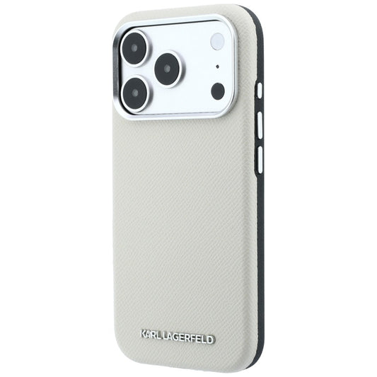 Custodia MagSafe per Apple iPhone 18 Pro Max / 17 Pro Max, Karl Lagerfeld, Logo Allungato Granulato, Beige