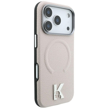 Custodia MagSafe per Apple iPhone 18 Pro Max / 17 Pro Max, Karl Lagerfeld, Grained Embossed Ring, Beige