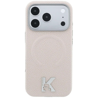 Custodia MagSafe per Apple iPhone 18 Pro Max / 17 Pro Max, Karl Lagerfeld, Grained Embossed Ring, Beige