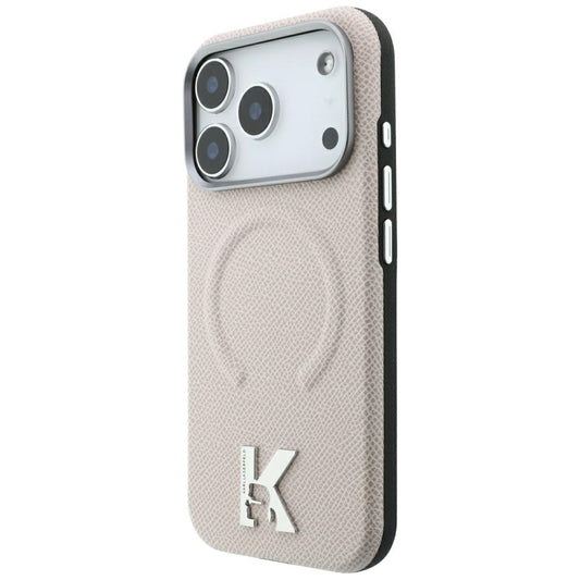 Custodia MagSafe per Apple iPhone 18 Pro Max / 17 Pro Max, Karl Lagerfeld, Grained Embossed Ring, Beige