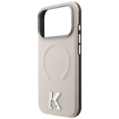 Custodia MagSafe per Apple iPhone 18 Pro Max / 17 Pro Max, Karl Lagerfeld, Grained Embossed Ring, Beige
