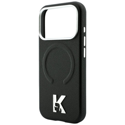 Custodia MagSafe per Apple iPhone 18 Pro Max / 17 Pro Max, Karl Lagerfeld, Grained Embossed Ring, nera