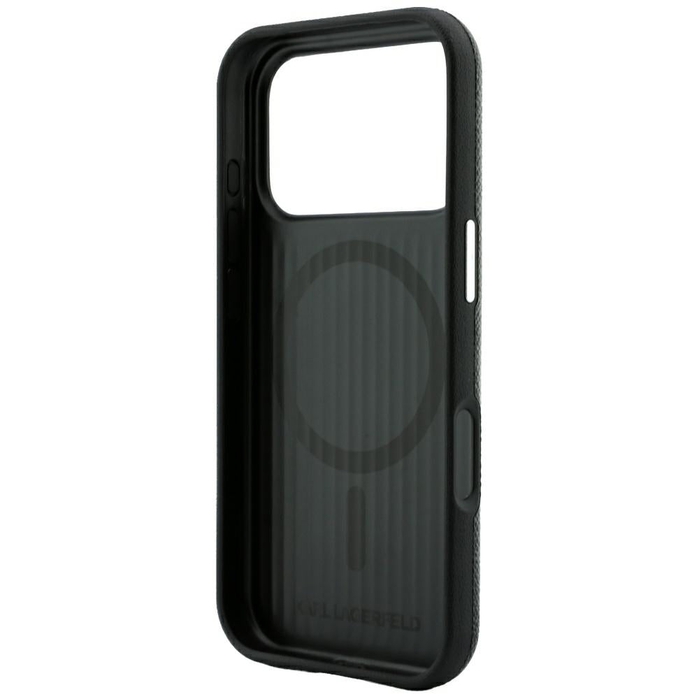 Custodia MagSafe per Apple iPhone 18 Pro Max / 17 Pro Max, Karl Lagerfeld, Grained Embossed Ring, nera