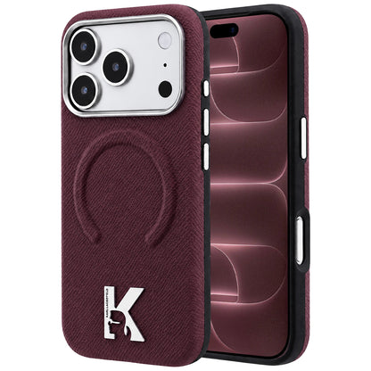 Custodia MagSafe per Apple iPhone 18 Pro Max / 17 Pro Max, Karl Lagerfeld, Grained Embossed Ring, Vinaccia