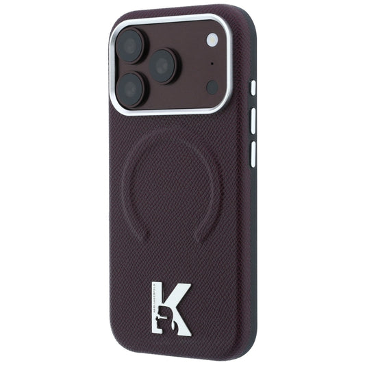 Custodia MagSafe per Apple iPhone 18 Pro Max / 17 Pro Max, Karl Lagerfeld, Grained Embossed Ring, Vinaccia