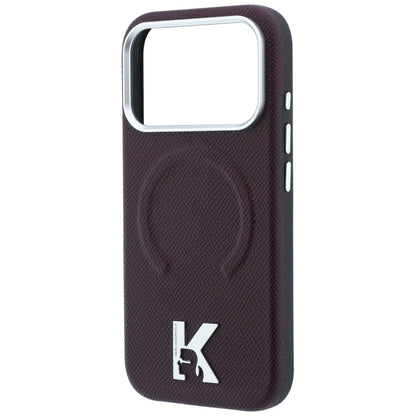 Custodia MagSafe per Apple iPhone 18 Pro Max / 17 Pro Max, Karl Lagerfeld, Grained Embossed Ring, Vinaccia