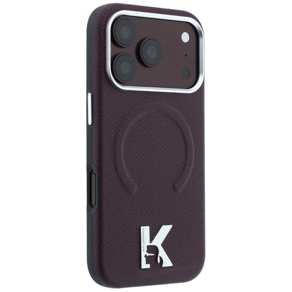 Custodia MagSafe per Apple iPhone 18 Pro Max / 17 Pro Max, Karl Lagerfeld, Grained Embossed Ring, Vinaccia
