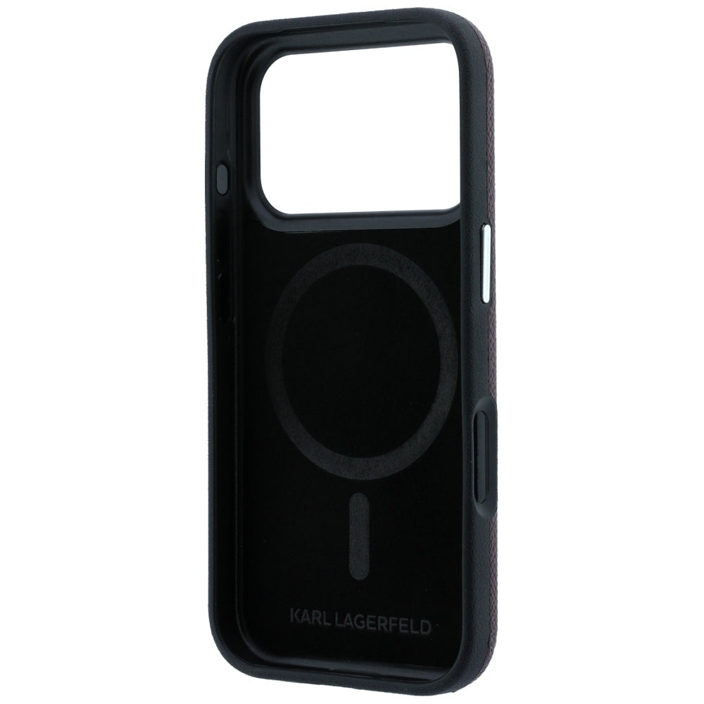 Custodia MagSafe per Apple iPhone 18 Pro Max / 17 Pro Max, Karl Lagerfeld, Grained Embossed Ring, Vinaccia