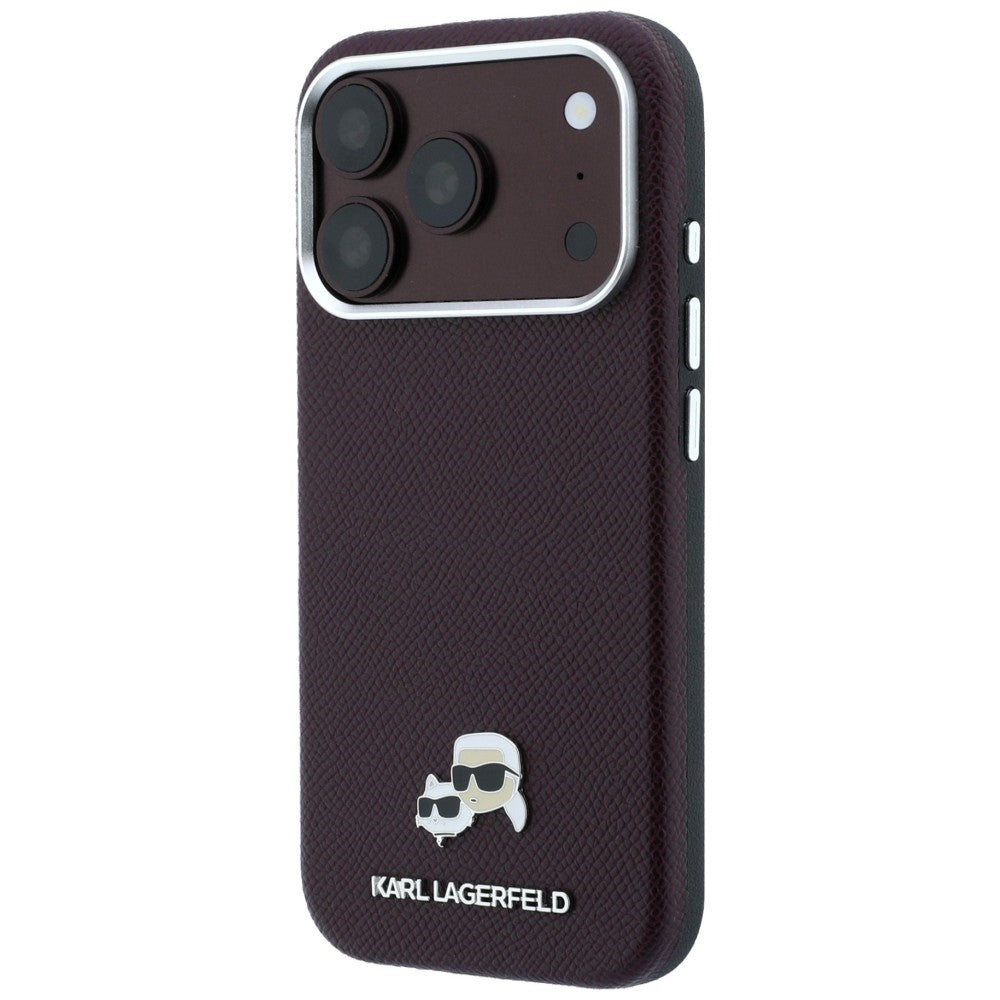 Custodia MagSafe per Apple iPhone 18 Pro Max / 17 Pro Max, Karl Lagerfeld, Grained KC Heads, Vinaccia