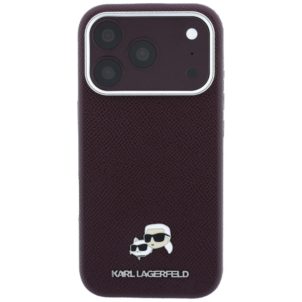 Custodia MagSafe per Apple iPhone 18 Pro Max / 17 Pro Max, Karl Lagerfeld, Grained KC Heads, Vinaccia