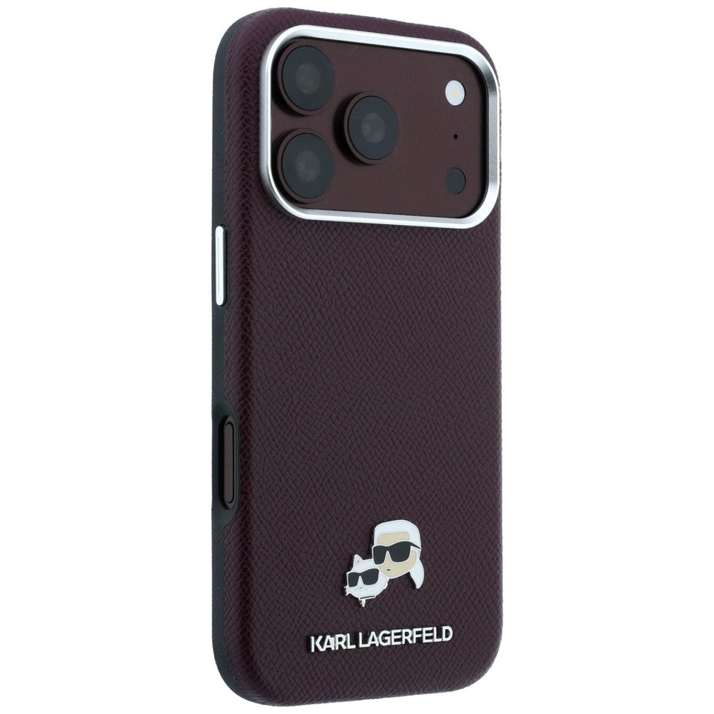 Custodia MagSafe per Apple iPhone 18 Pro Max / 17 Pro Max, Karl Lagerfeld, Grained KC Heads, Vinaccia