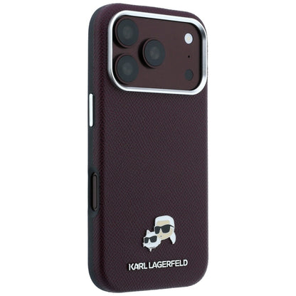 Custodia MagSafe per Apple iPhone 18 Pro Max / 17 Pro Max, Karl Lagerfeld, Grained KC Heads, Vinaccia