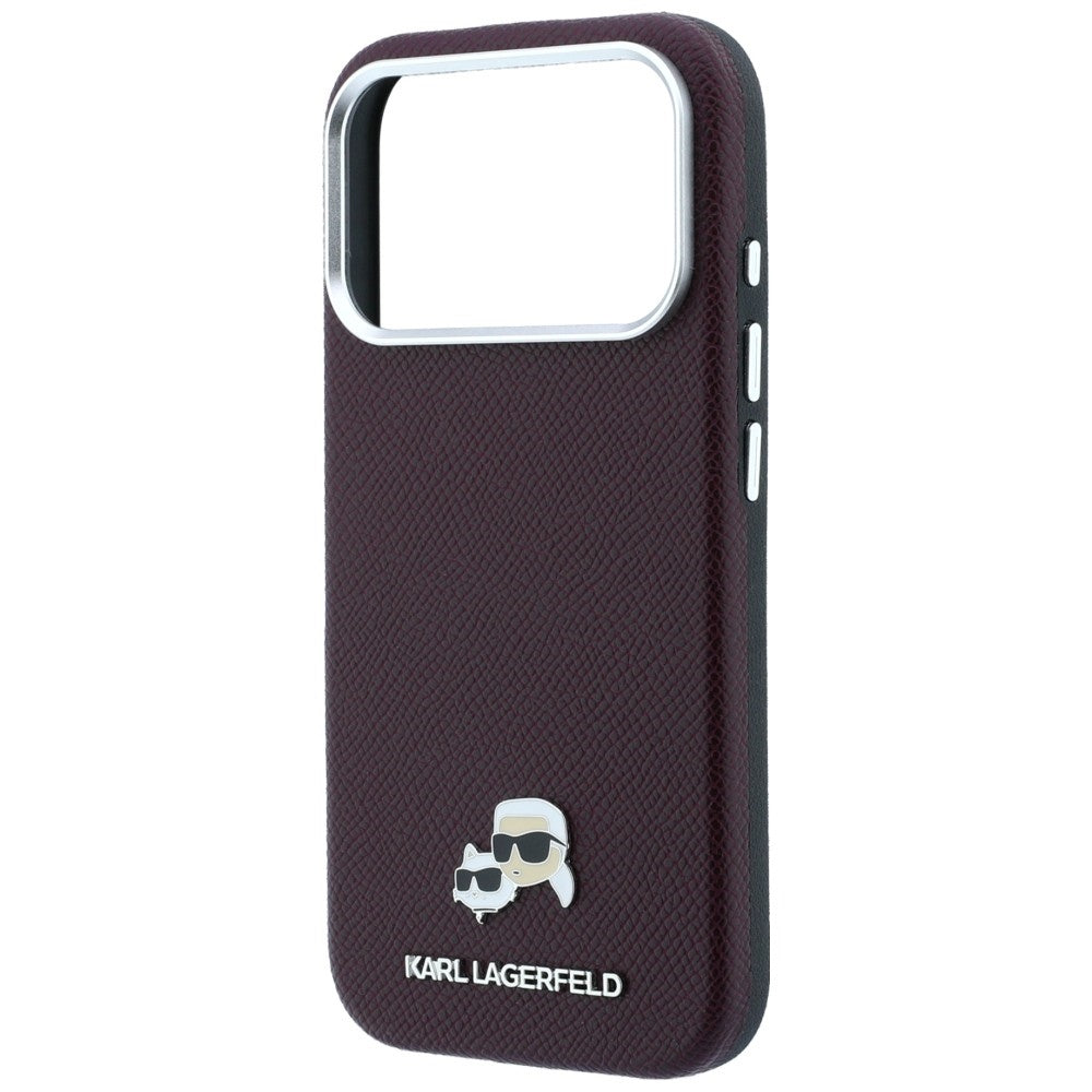 Custodia MagSafe per Apple iPhone 18 Pro Max / 17 Pro Max, Karl Lagerfeld, Grained KC Heads, Vinaccia