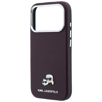 Custodia MagSafe per Apple iPhone 18 Pro Max / 17 Pro Max, Karl Lagerfeld, Grained KC Heads, Vinaccia