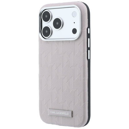 MagSafe Case for Apple iPhone 18 Pro Max / 17 Pro Max, Karl Lagerfeld, Grained Mono Resin Logo, Pink