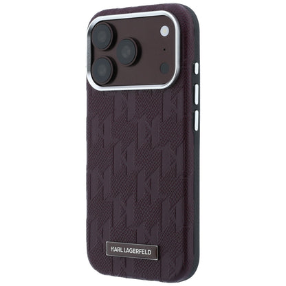 Custodia MagSafe per Apple iPhone 18 Pro Max / 17 Pro Max, Karl Lagerfeld, Logo in resina monocromatica granulata, Vinaccia