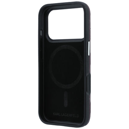 Custodia MagSafe per Apple iPhone 18 Pro Max / 17 Pro Max, Karl Lagerfeld, Logo in resina monocromatica granulata, Vinaccia