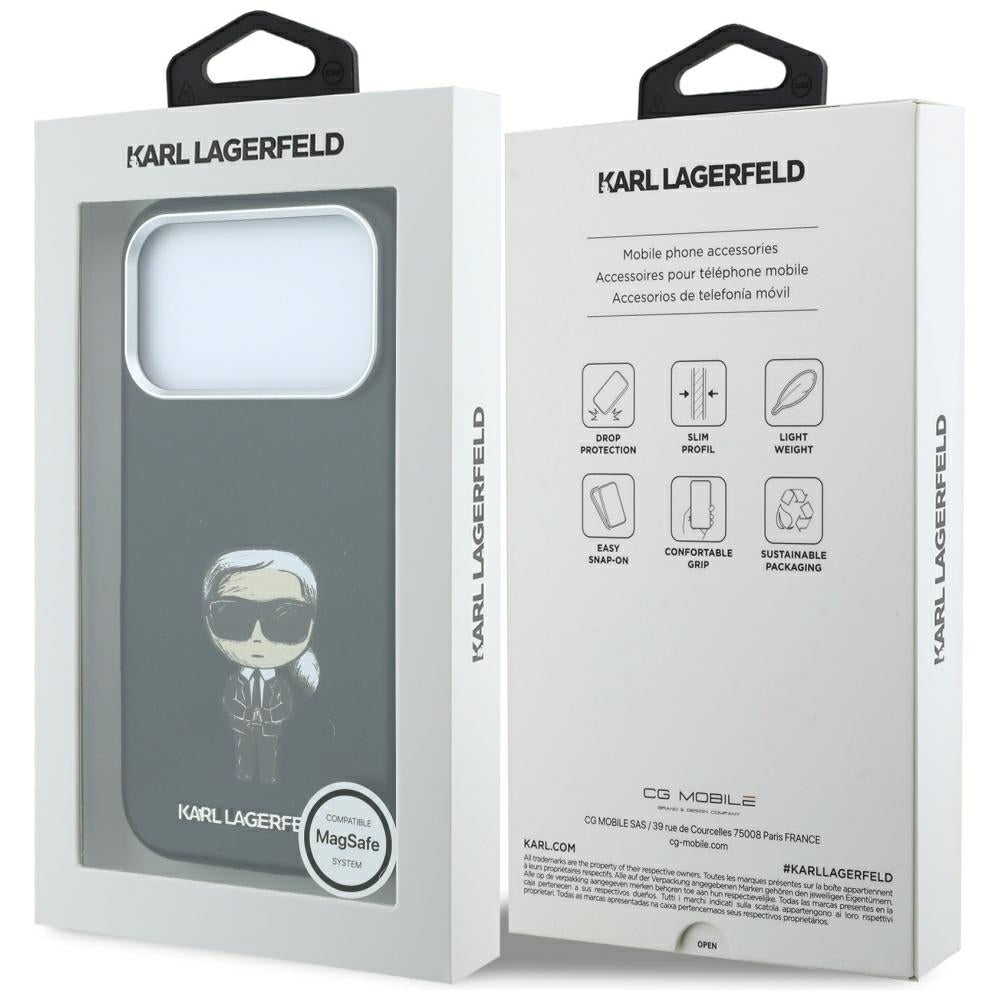 Custodia MagSafe per Apple iPhone 18 Pro Max / 17 Pro Max, Karl Lagerfeld, Ikonik Sketch, Nera