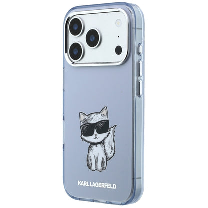 MagSafe Case for Apple iPhone 18 Pro Max / 17 Pro Max, Karl Lagerfeld, IML Choupette Body Sketch Print, Blue