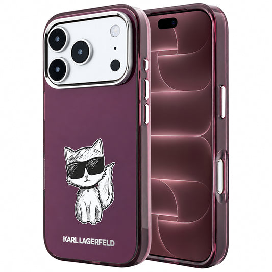 Custodia MagSafe per Apple iPhone 18 Pro Max / 17 Pro Max, Karl Lagerfeld, IML Choupette Body Sketch Print, Vinaccia