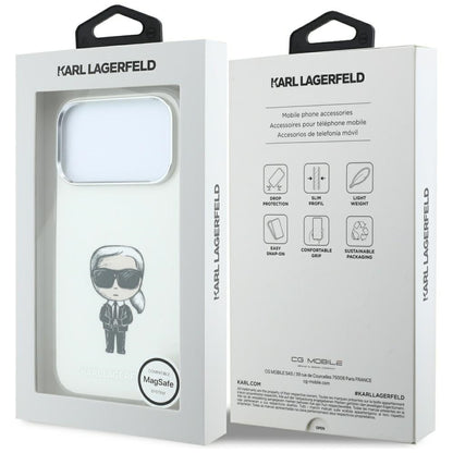 Custodia MagSafe per Apple iPhone 18 Pro Max / 17 Pro Max, Karl Lagerfeld, IML Ikonik Sketch Print, Beige
