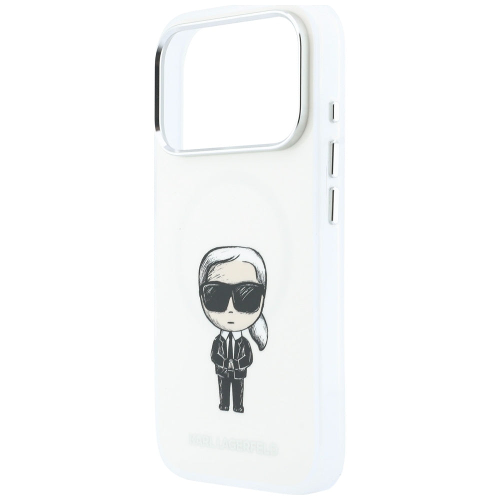 Custodia MagSafe per Apple iPhone 18 Pro Max / 17 Pro Max, Karl Lagerfeld, IML Ikonik Sketch Print, Beige