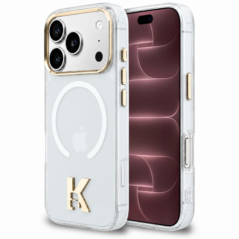 Custodia MagSafe per Apple iPhone 18 Pro Max / 17 Pro Max, Karl Lagerfeld, IML Karl Head Logo, trasparente