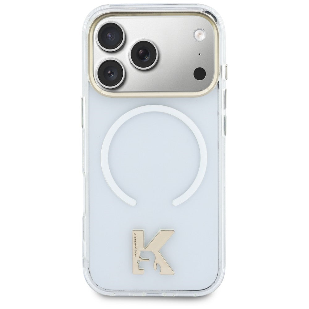 Custodia MagSafe per Apple iPhone 18 Pro Max / 17 Pro Max, Karl Lagerfeld, IML Karl Head Logo, trasparente