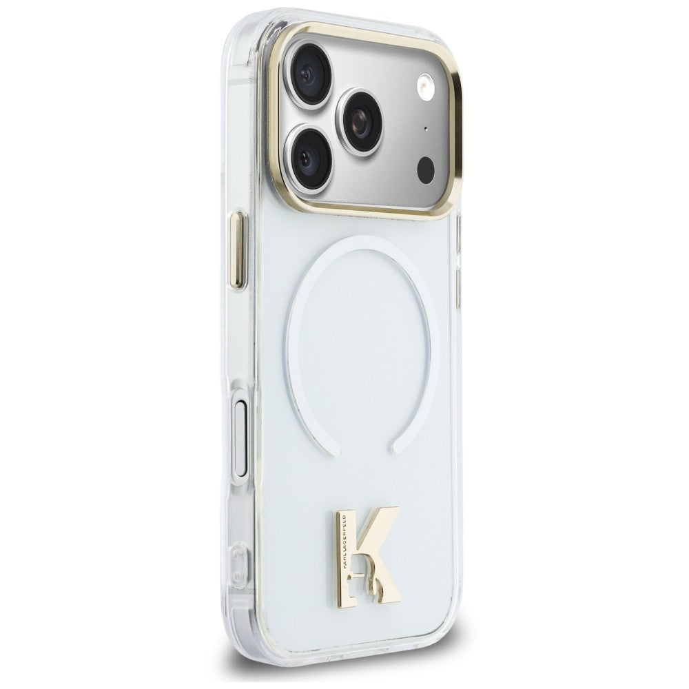 Custodia MagSafe per Apple iPhone 18 Pro Max / 17 Pro Max, Karl Lagerfeld, IML Karl Head Logo, trasparente