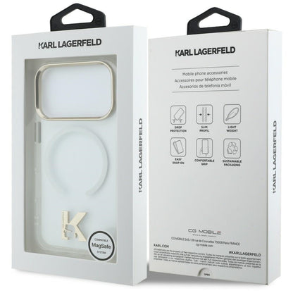 Custodia MagSafe per Apple iPhone 18 Pro Max / 17 Pro Max, Karl Lagerfeld, IML Karl Head Logo, trasparente