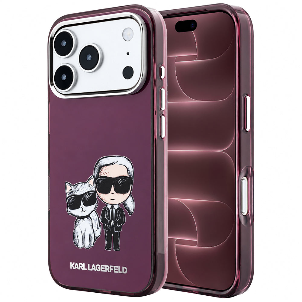 Custodia MagSafe per Apple iPhone 18 Pro Max / 17 Pro Max, Karl Lagerfeld, IML KC Bodies Sketch Print, Vinaccia