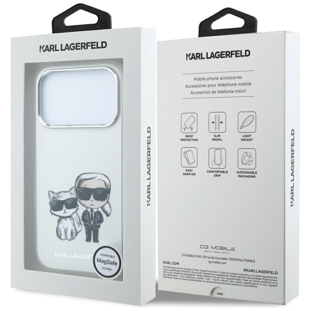 Custodia MagSafe per Apple iPhone 18 Pro Max / 17 Pro Max, Karl Lagerfeld, KC Bodies Sketch, Beige