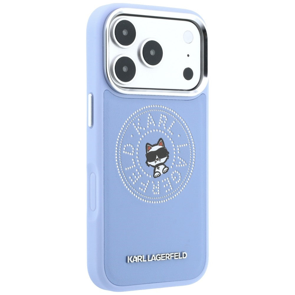 Custodia MagSafe per Apple iPhone 18 Pro Max / 17 Pro Max, Karl Lagerfeld, Point and Choupette Sketch, blu