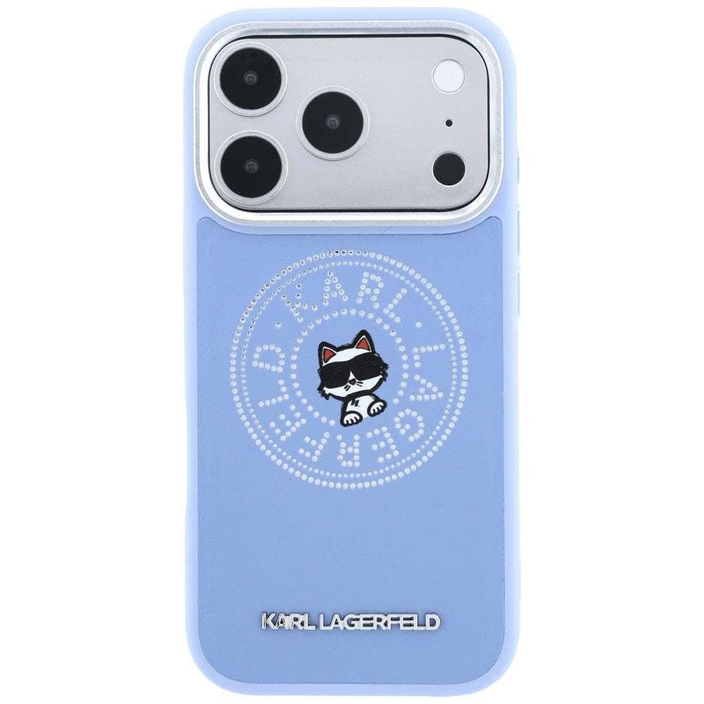 Custodia MagSafe per Apple iPhone 18 Pro Max / 17 Pro Max, Karl Lagerfeld, Point and Choupette Sketch, blu