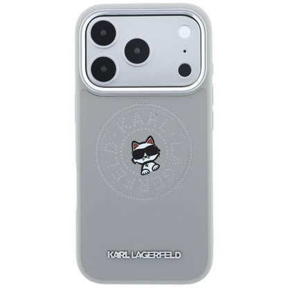 Custodia MagSafe per Apple iPhone 18 Pro Max / 17 Pro Max, Karl Lagerfeld, Point and Choupette Sketch, Grigio