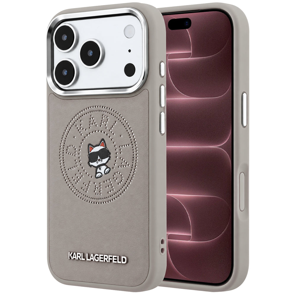 Custodia MagSafe per Apple iPhone 18 Pro Max / 17 Pro Max, Karl Lagerfeld, Point and Choupette Sketch, Grigio