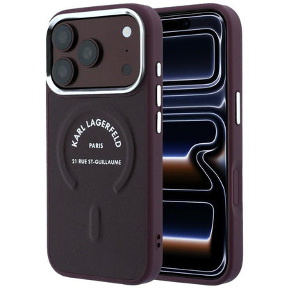 Custodia MagSafe per Apple iPhone 18 Pro Max / 17 Pro Max, Karl Lagerfeld, Anello Karl RSG Logo, Vinaccia
