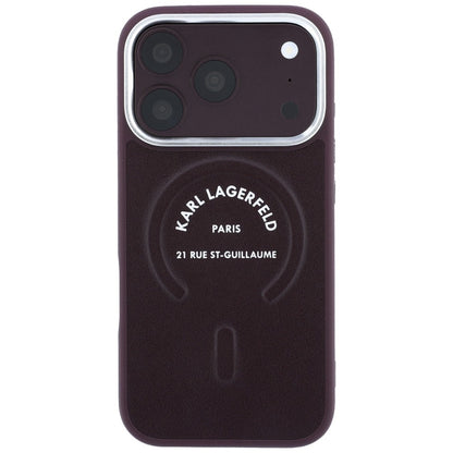 Custodia MagSafe per Apple iPhone 18 Pro Max / 17 Pro Max, Karl Lagerfeld, Anello Karl RSG Logo, Vinaccia