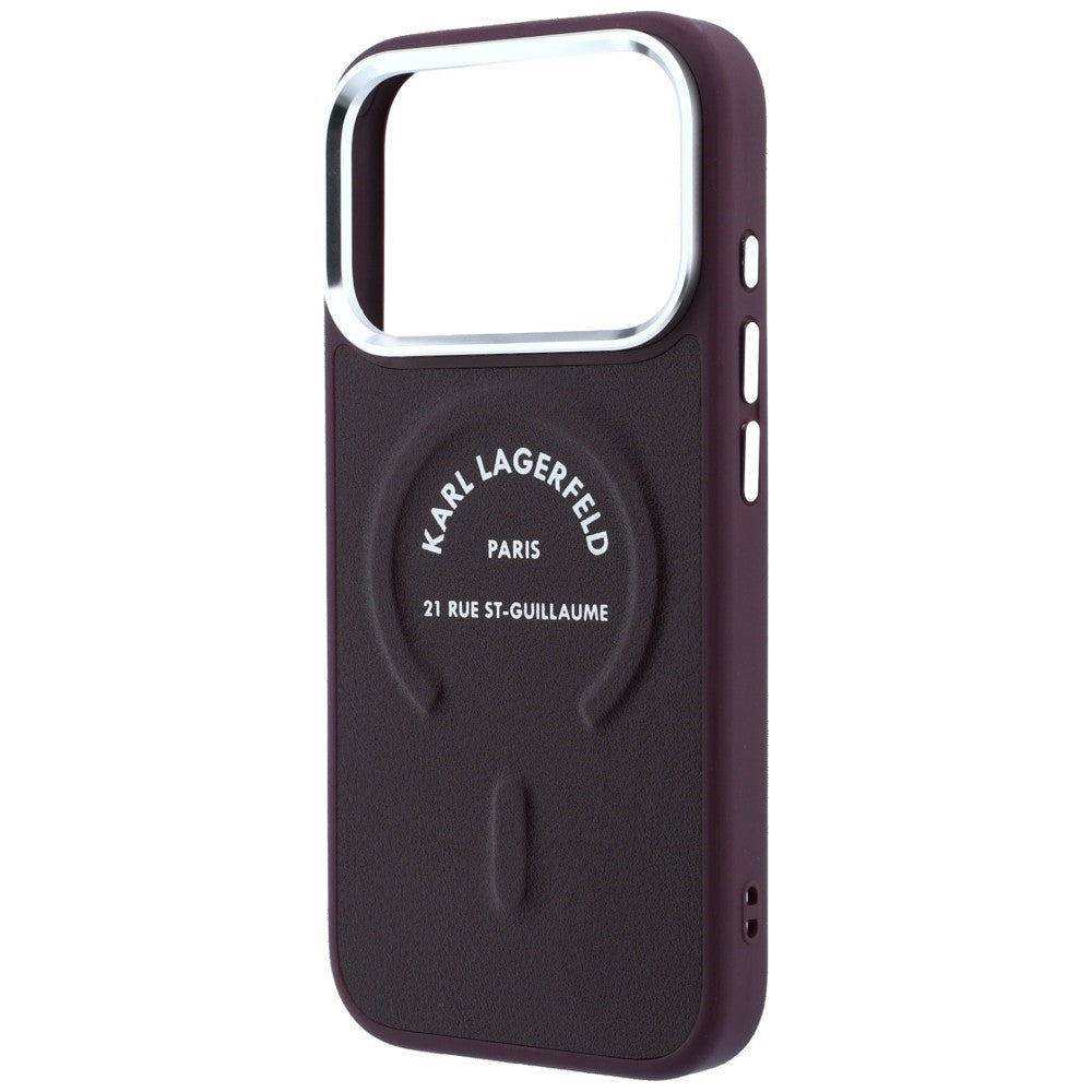 Custodia MagSafe per Apple iPhone 18 Pro Max / 17 Pro Max, Karl Lagerfeld, Anello Karl RSG Logo, Vinaccia