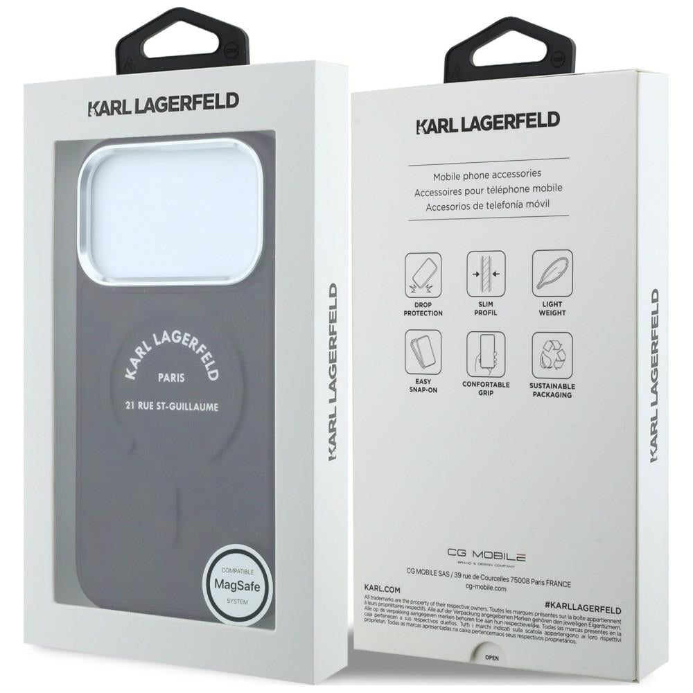 Custodia MagSafe per Apple iPhone 18 Pro Max / 17 Pro Max, Karl Lagerfeld, Anello Karl RSG Logo, Vinaccia