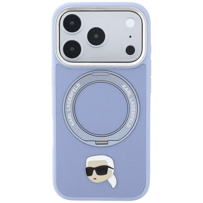 Custodia MagSafe per Apple iPhone 18 Pro Max / 17 Pro Max, Karl Lagerfeld, Ring Stand 360 Karl Pin, bluette