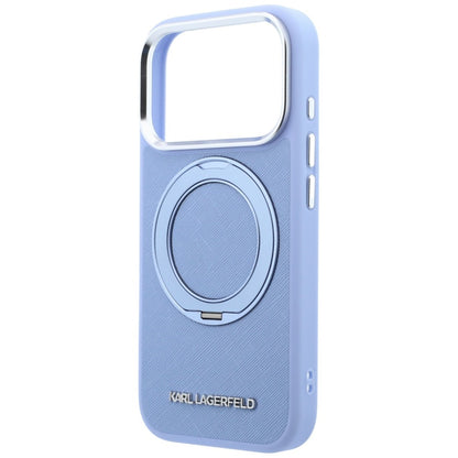 Custodia MagSafe per Apple iPhone 18 Pro Max / 17 Pro Max, Karl Lagerfeld, Ring Stand 360 Saffiano, Blu