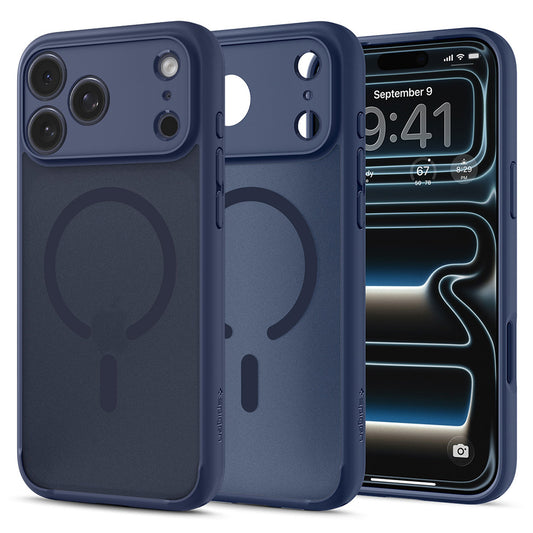 Custodia MagSafe per Apple iPhone 18 Pro Max / 17 Pro Max, Spigen, Ultra Hybrid, Blu Marino Satinato ACS11918