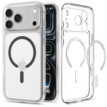 Custodia MagSafe per Apple iPhone 18 Pro Max / 17 Pro Max, Spigen, Ultra Hybrid, Grigio Trasparente ACS12119