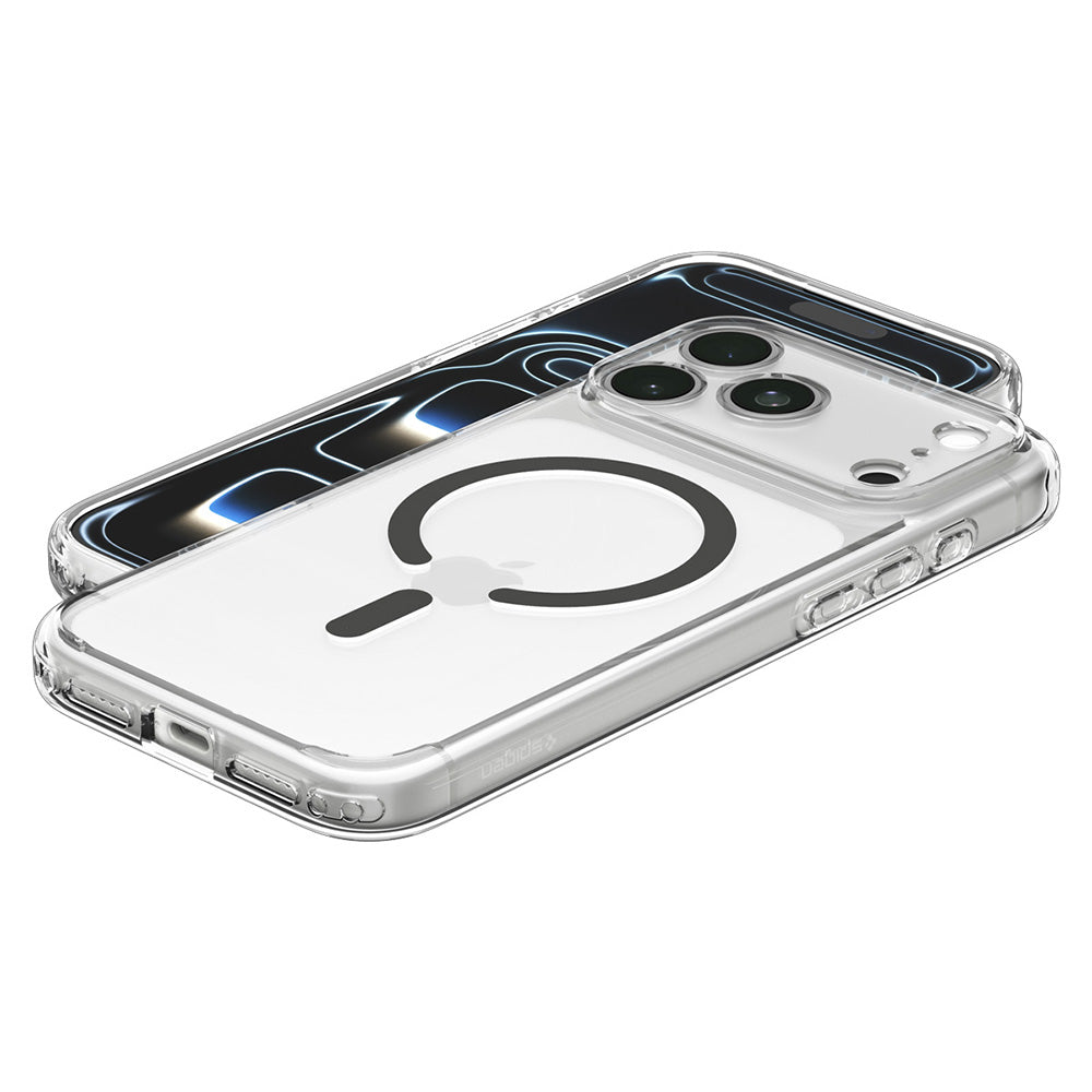 Custodia MagSafe per Apple iPhone 18 Pro Max / 17 Pro Max, Spigen, Ultra Hybrid, Grigio Trasparente ACS12119
