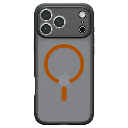 Custodia MagSafe per Apple iPhone 18 Pro Max / 17 Pro Max, Spigen, Ultra Hybrid, Nera Arancione Satinata ACS12125