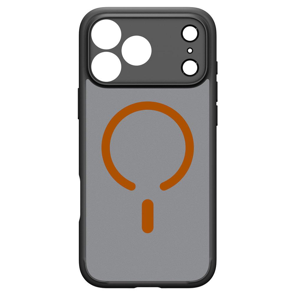 Custodia MagSafe per Apple iPhone 18 Pro Max / 17 Pro Max, Spigen, Ultra Hybrid, Nera Arancione Satinata ACS12125