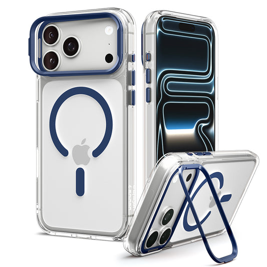 Custodia MagSafe per Apple iPhone 18 Pro Max / 17 Pro Max, Spigen, Ultra Hybrid Optik S, Trasparente Blu Navy ACS11909
