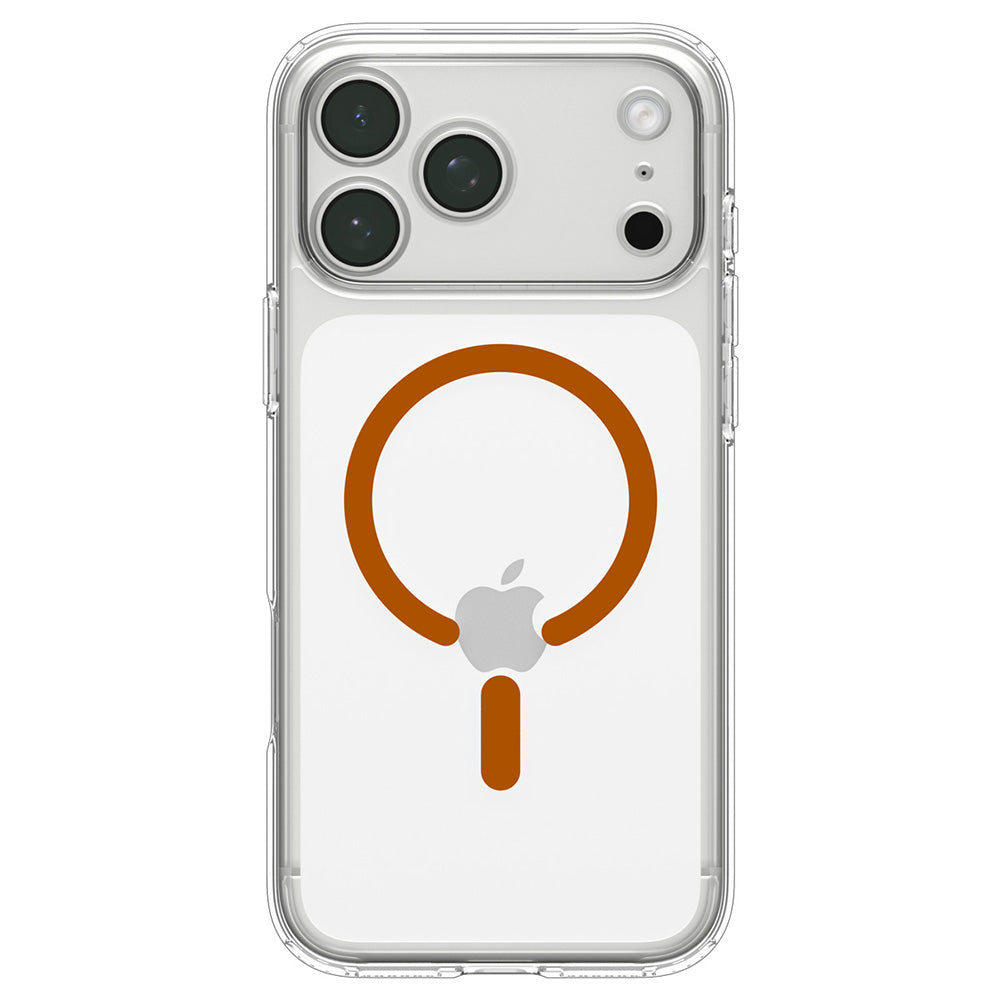 Custodia MagSafe per Apple iPhone 18 Pro Max / 17 Pro Max, Spigen, Ultra Hybrid, Trasparente Arancione ACS12122